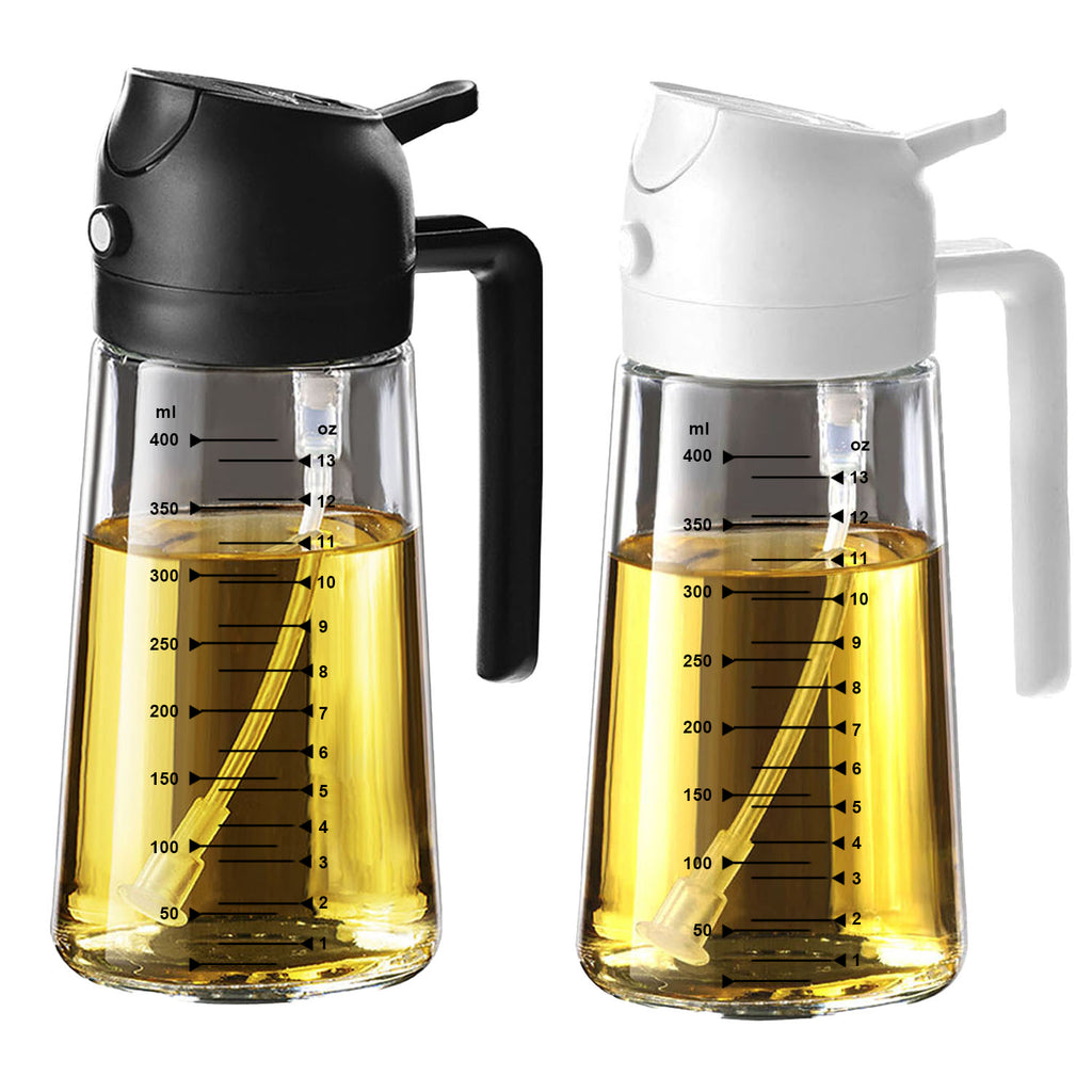 TrendPlain 16oz Olive Oil Sprayer – Glass Bottle with Spray & Pour Modes