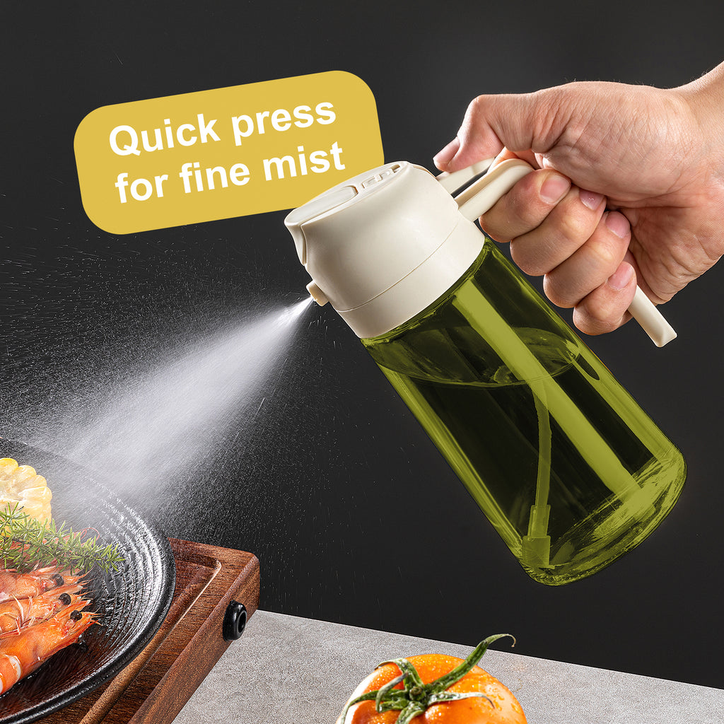 16oz Olivenölsprüher - Glasflasche mit Sprüh- & Gießfunktion - Lichtblockierend