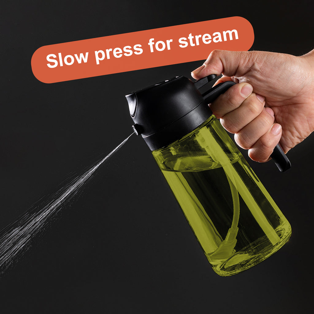 16oz Olivenölsprüher - Glasflasche mit Sprüh- & Gießfunktion - Lichtblockierend