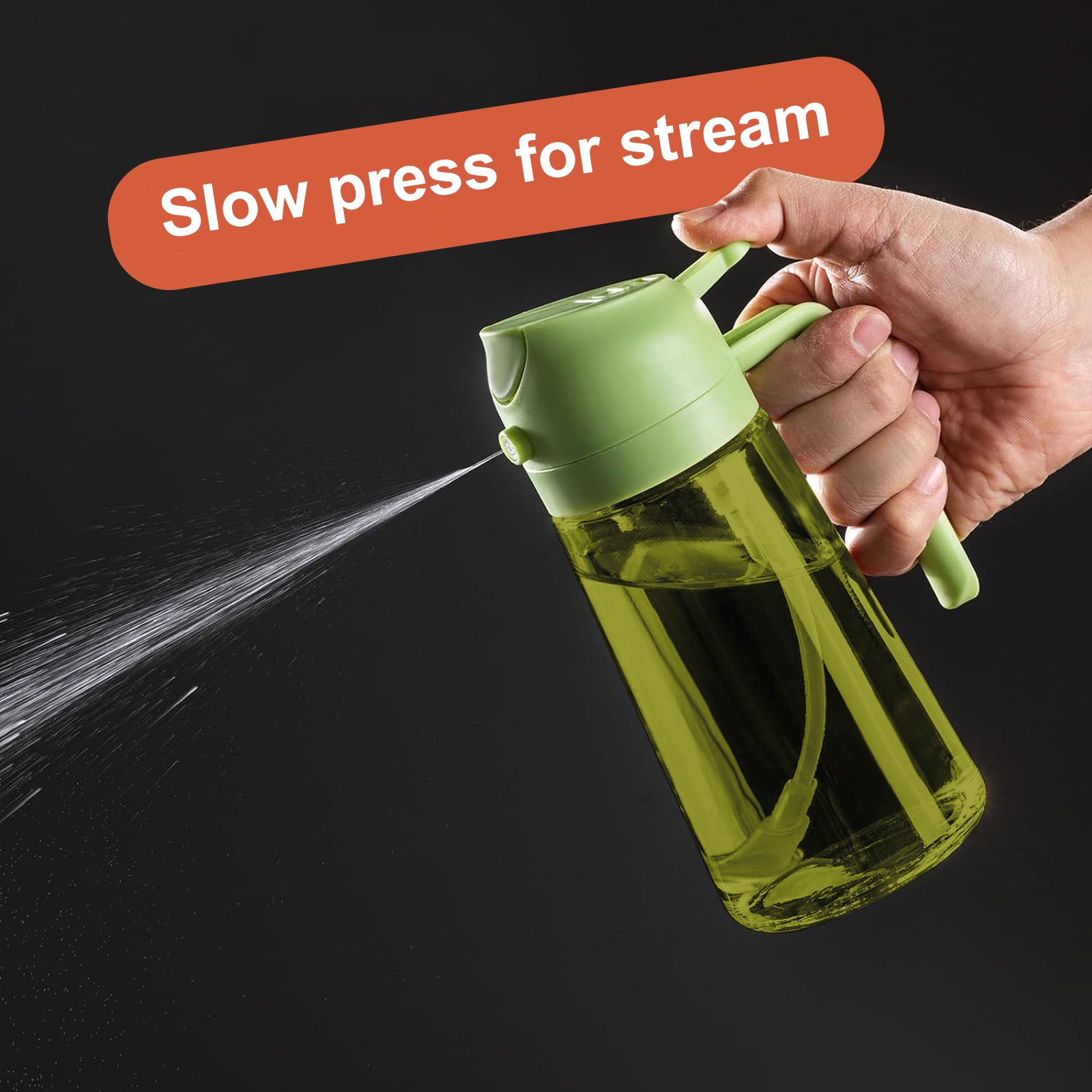 16oz Olivenölsprüher - Glasflasche mit Sprüh- & Gießfunktion - Lichtblockierend