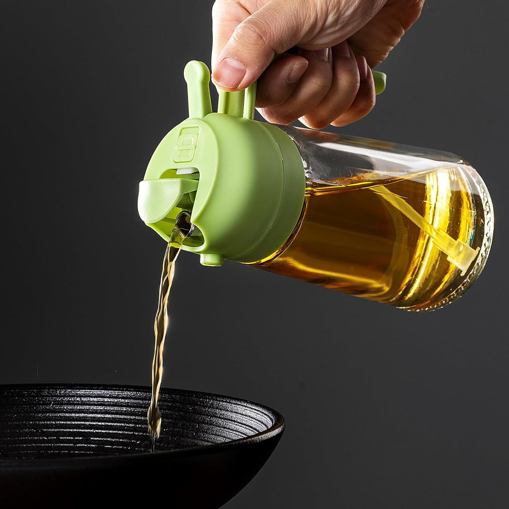 TrendPlain 16oz Olive Oil Sprayer – Glass Bottle with Spray & Pour Modes