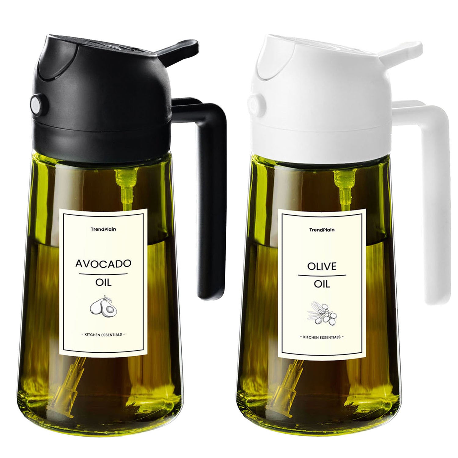 16oz Olive Oil Sprayer - Glass Bottle with Spray & Pour Modes - Light Blocking