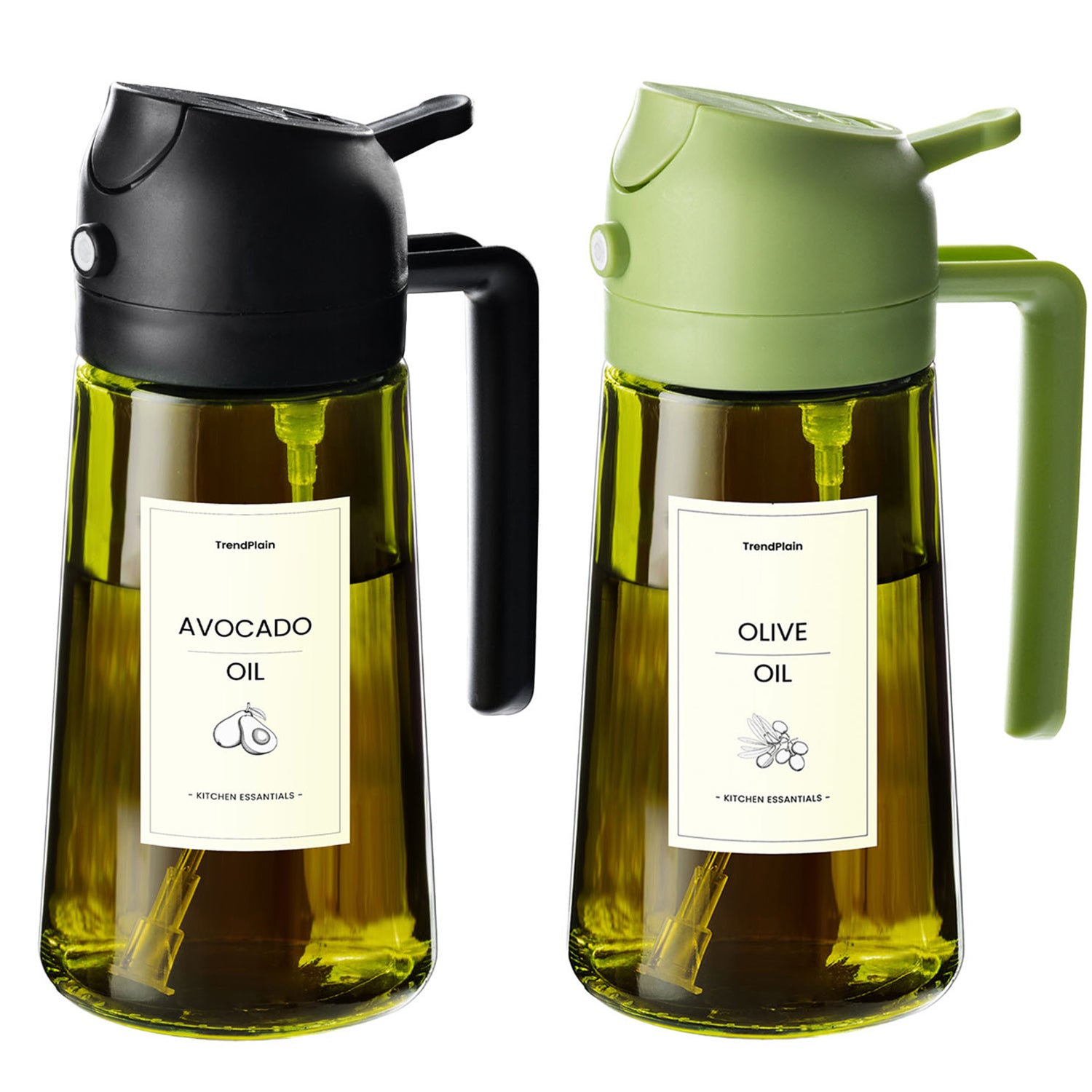 16oz Olive Oil Sprayer - Glass Bottle with Spray & Pour Modes - Light Blocking