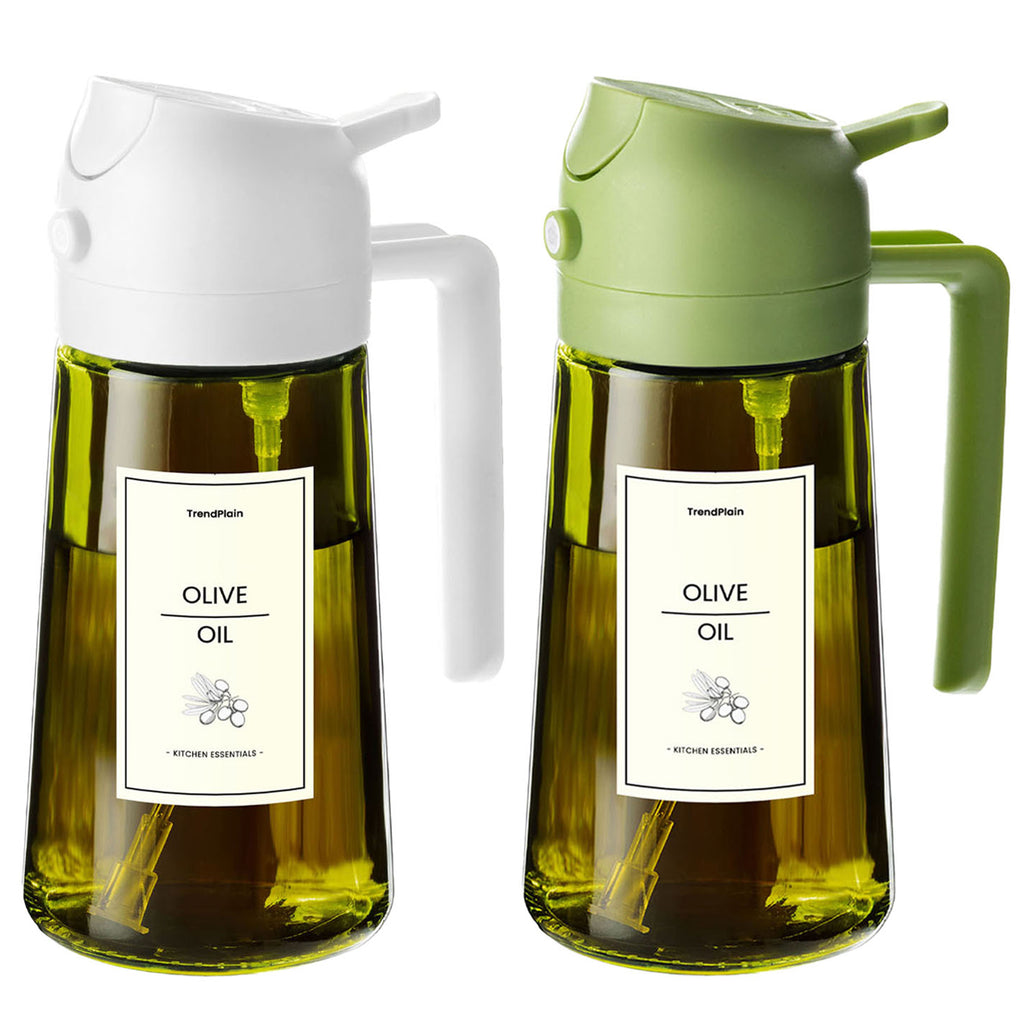 16oz Olivenölsprüher - Glasflasche mit Sprüh- & Gießfunktion - Lichtblockierend