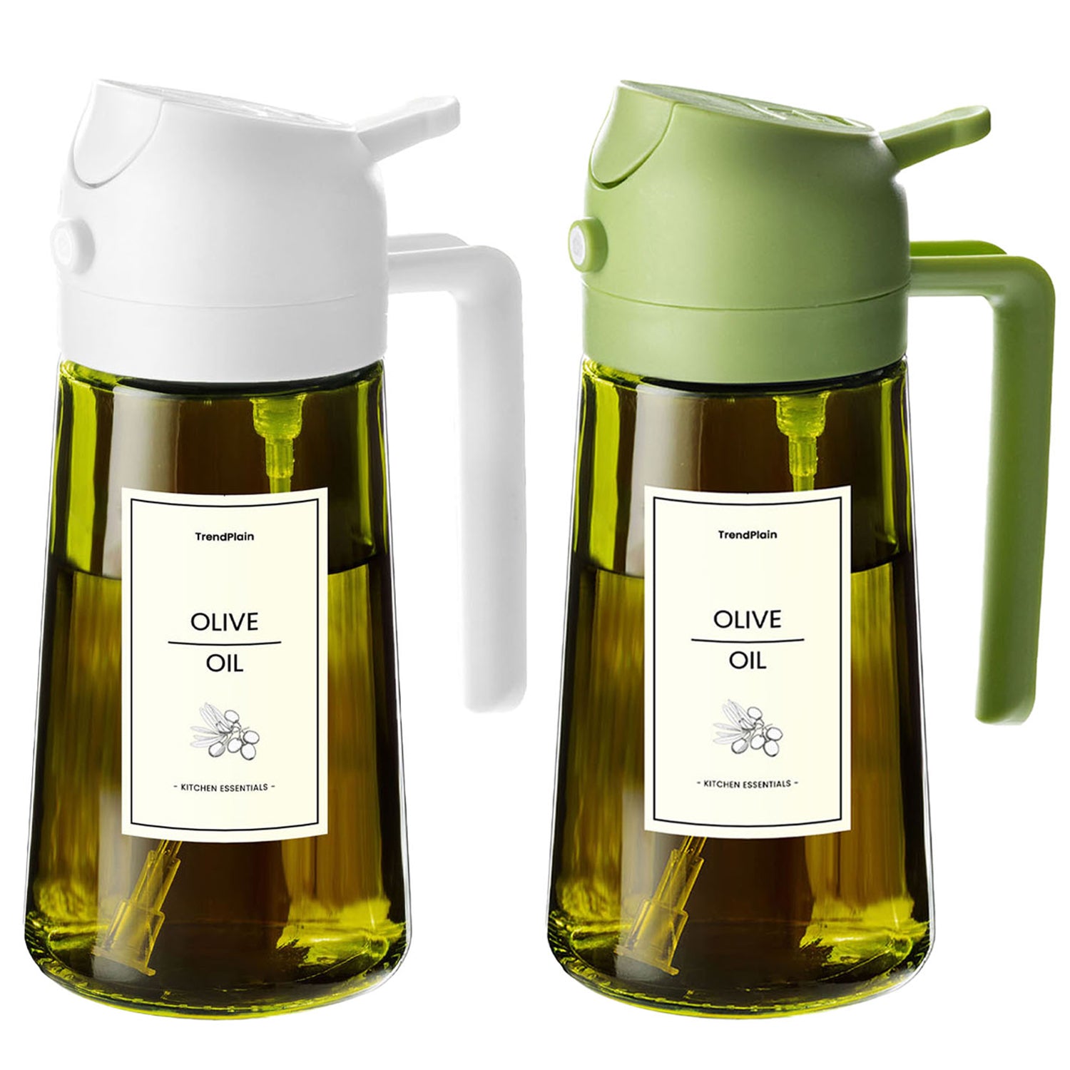 16oz Olive Oil Sprayer - Glass Bottle with Spray & Pour Modes - Light Blocking