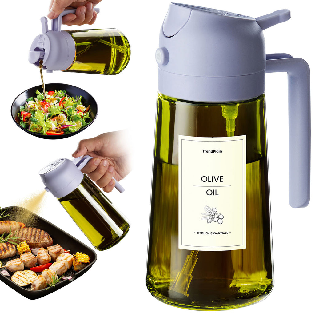 16oz Olivenölsprüher - Glasflasche mit Sprüh- & Gießfunktion - Lichtblockierend