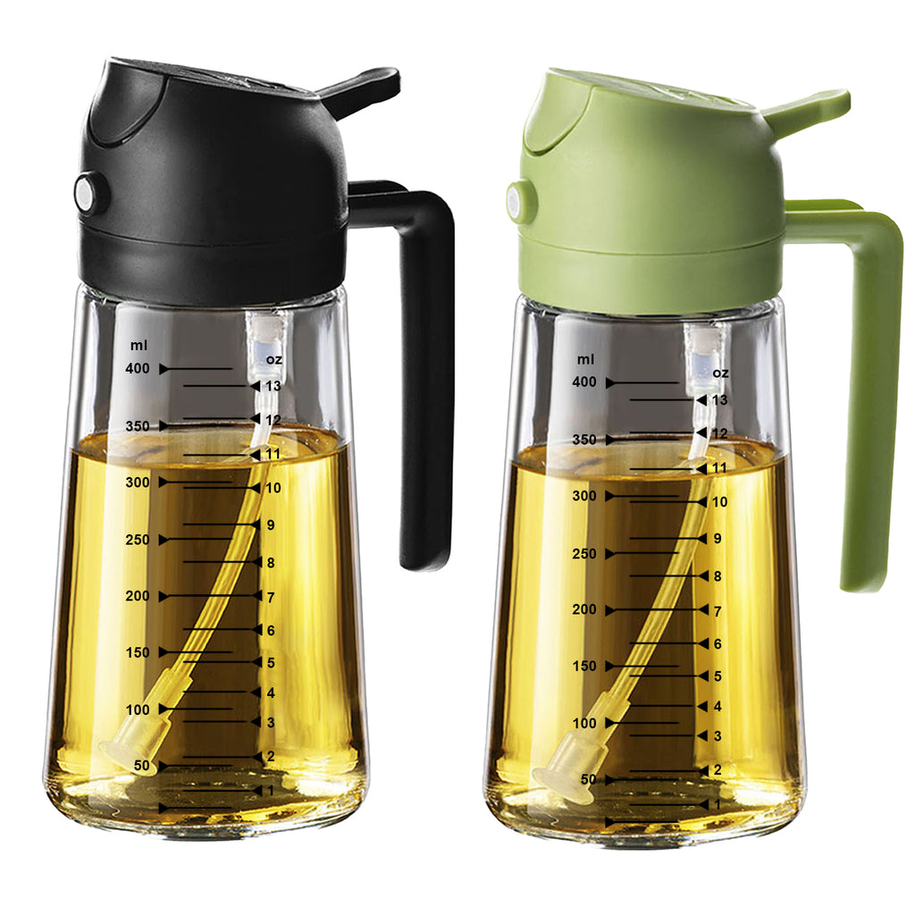 TrendPlain 16oz Olive Oil Sprayer – Glass Bottle with Spray & Pour Modes